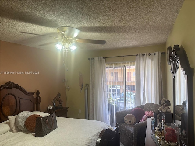 1900 W 54th St Unit 113, Hialeah, FL 33012 - bedroom with a textured ceiling and ceiling fan