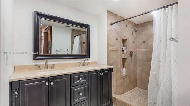 9109 SW 20th St, Davie, FL 33324 - bathroom with tiled shower and double vanity