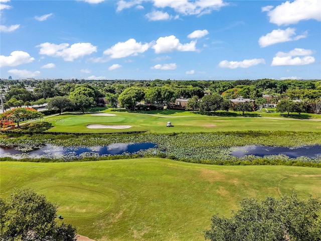 9109 SW 20th St, Davie, FL 33324 - surrounding community featuring a water view, golf course view, a yard, and view of wooded area