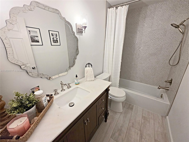 8994 SE Colony St, Hobe Sound, FL 33455 - full bathroom with vanity, shower / tub combo with curtain, and wood finished floors