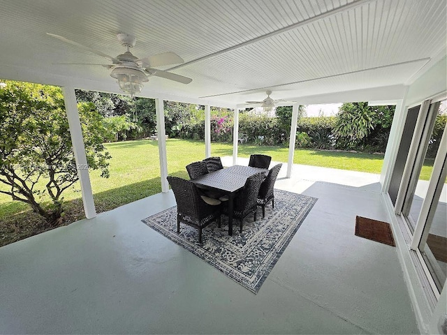 8994 SE Colony St, Hobe Sound, FL 33455 - view of patio with ceiling fan and outdoor dining space