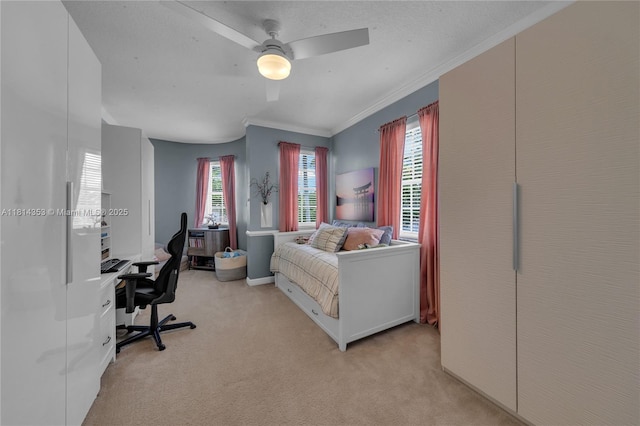 14141 SW 54th St, Miramar, FL 33027 - office featuring light colored carpet, crown molding, and a ceiling fan