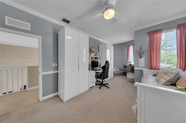 14141 SW 54th St, Miramar, FL 33027 - office space with light colored carpet, ornamental molding, and a ceiling fan