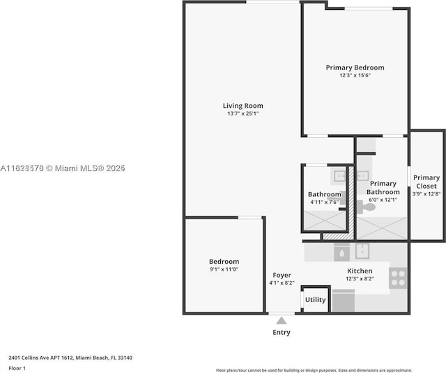 2401 Collins Ave Unit 1011, Miami Beach, FL 33140 - view of property floor plan