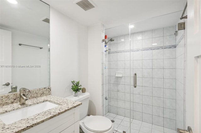 2401 Collins Ave Unit 1011, Miami Beach, FL 33140 - full bathroom featuring vanity, a shower stall, and recessed lighting