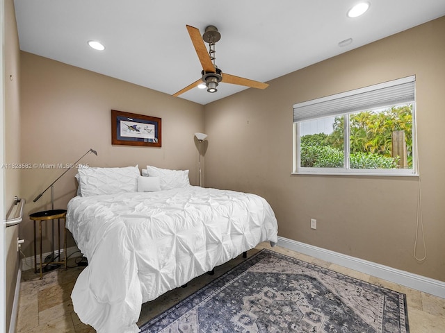 6005 SW 135th Ter, Pinecrest, FL 33156 - bedroom featuring ceiling fan and recessed lighting