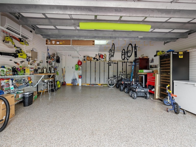 6005 SW 135th Ter, Pinecrest, FL 33156 - garage featuring a workshop area and a wall mounted air conditioner