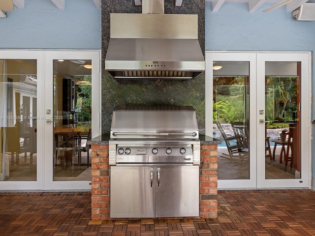 6005 SW 135th Ter, Pinecrest, FL 33156 - view of patio featuring french doors and a grill