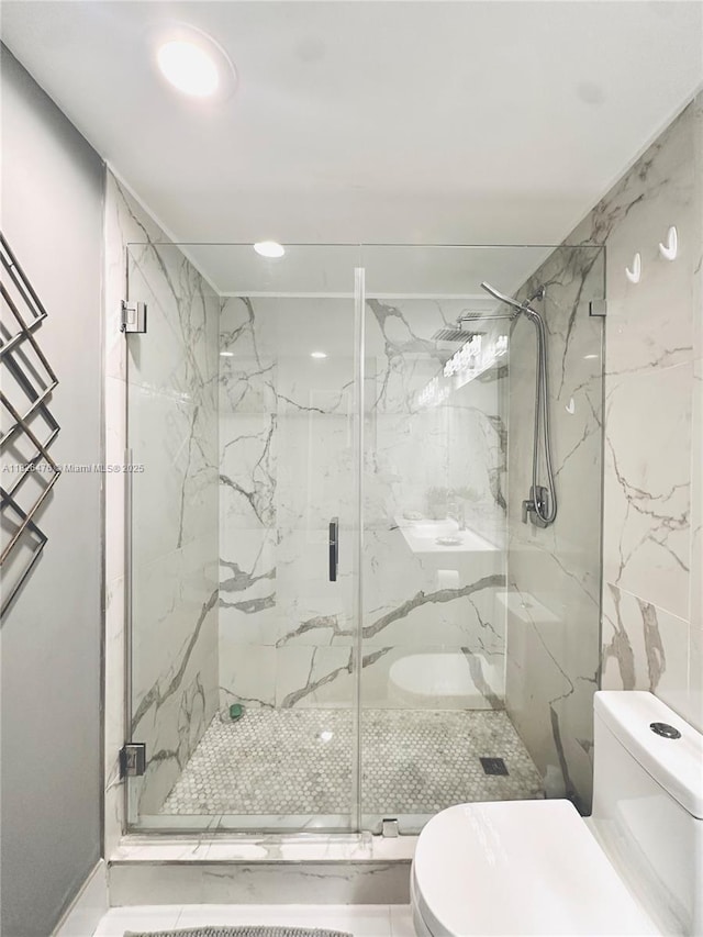 19390 Collins Ave Unit 911, Sunny Isles Beach, FL 33160 - full bath with a marble finish shower and recessed lighting