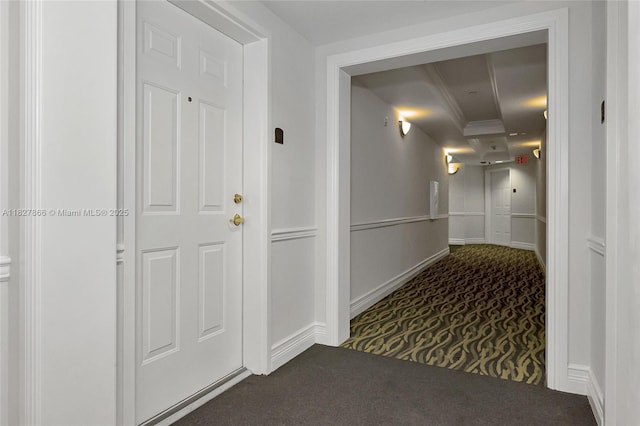 4100 Salzedo St Unit 515, Coral Gables, FL 33146 - hall featuring carpet floors and baseboards