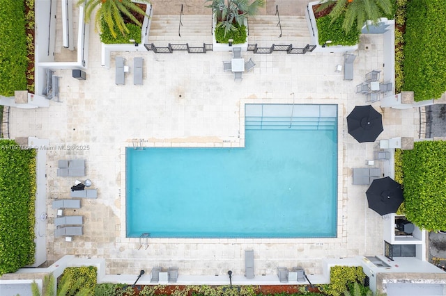 4100 Salzedo St Unit 515, Coral Gables, FL 33146 - aerial view of property and surrounding area with a pool area