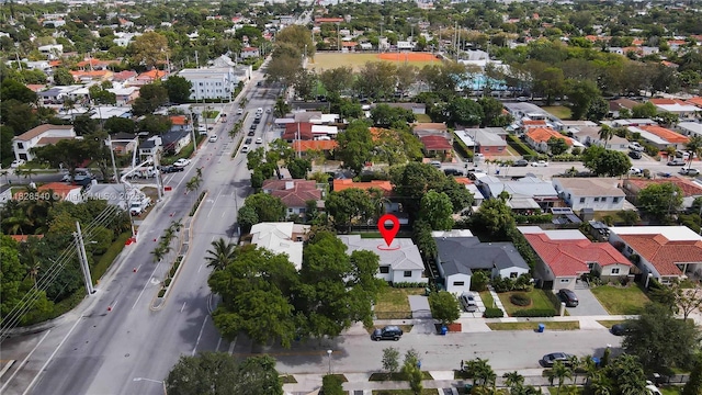 2181 SW 20th St, Miami, FL 33145 - aerial view of property and surrounding area with nearby suburban area