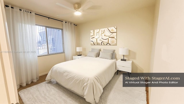 6080 Huntwick Ter Unit 305, Delray Beach, FL 33484 - bedroom featuring baseboards and ceiling fan