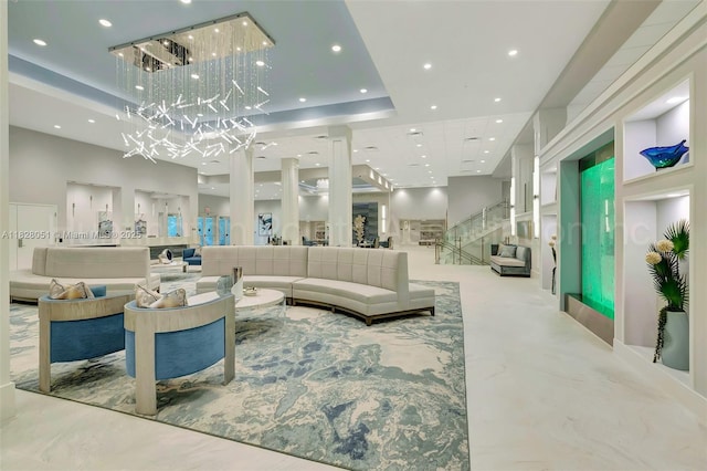 6080 Huntwick Ter Unit 305, Delray Beach, FL 33484 - lobby with recessed lighting and stairway