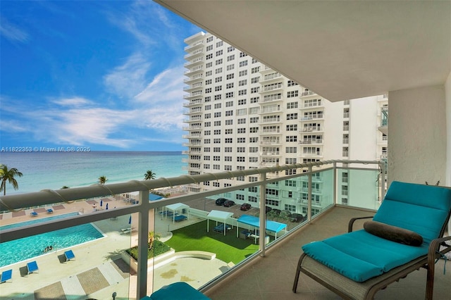 3900 Galt Ocean Dr Unit 506, Fort Lauderdale, FL 33308 - balcony with a water view and view of pool area