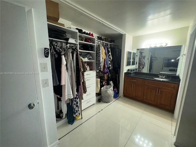 3370 Beau Rivage Dr, Pompano Beach, FL 33064 - spacious closet with light tile patterned floors and a sink