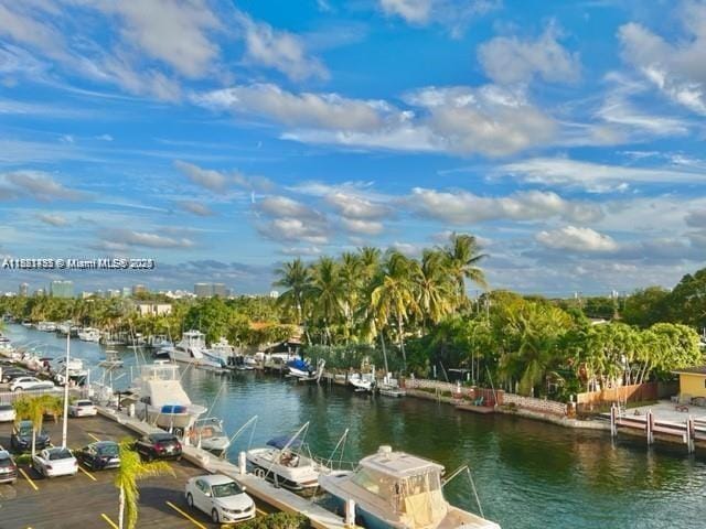 2020 NE 135th St Unit 407, North Miami, FL 33181 - water view with a boat dock and numerous boat docks