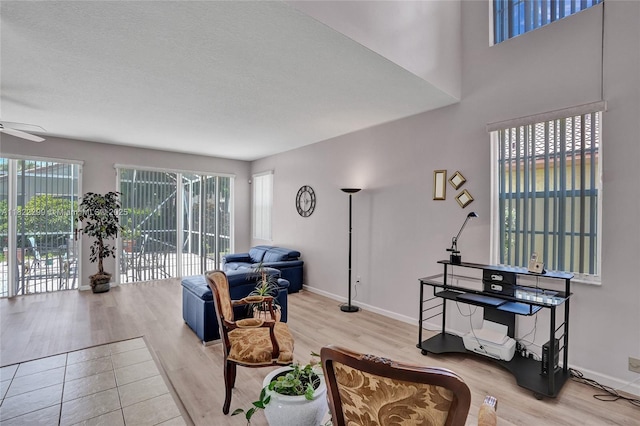 15827 NW 4th Ct, Pembroke Pines, FL 33028 - living room with wood finished floors and ceiling fan