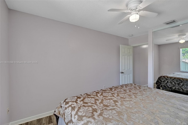 15827 NW 4th Ct, Pembroke Pines, FL 33028 - bedroom featuring wood finished floors, a ceiling fan, and a closet