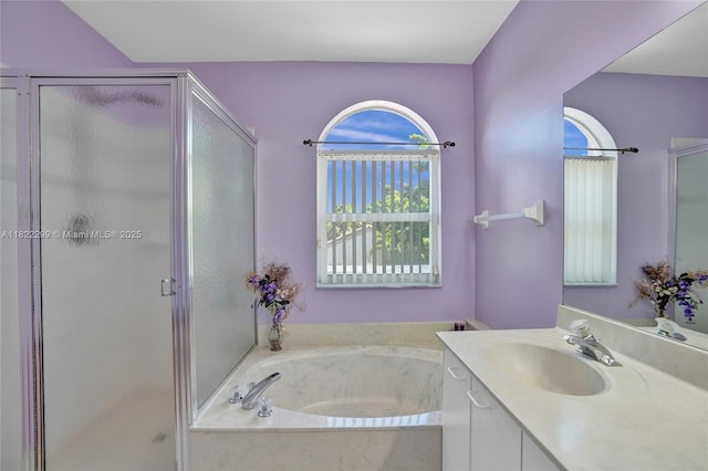 15827 NW 4th Ct, Pembroke Pines, FL 33028 - full bathroom with plenty of natural light, vanity, a shower stall, and a garden tub