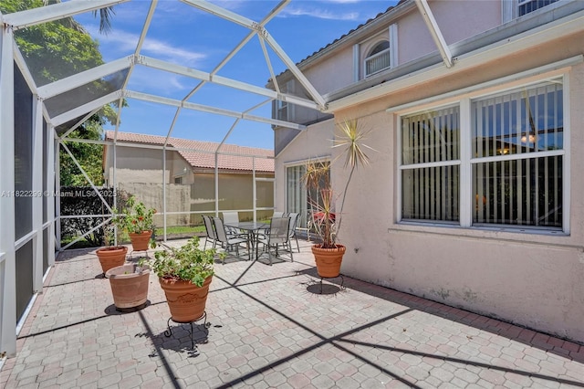 15827 NW 4th Ct, Pembroke Pines, FL 33028 - view of patio with a lanai and outdoor dining space