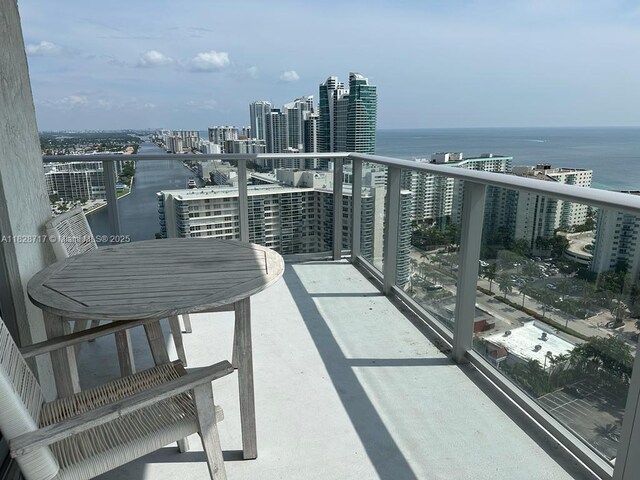 4010 S Ocean Dr Unit R2301, Hollywood, FL 33019 - balcony with a water view and a view of city