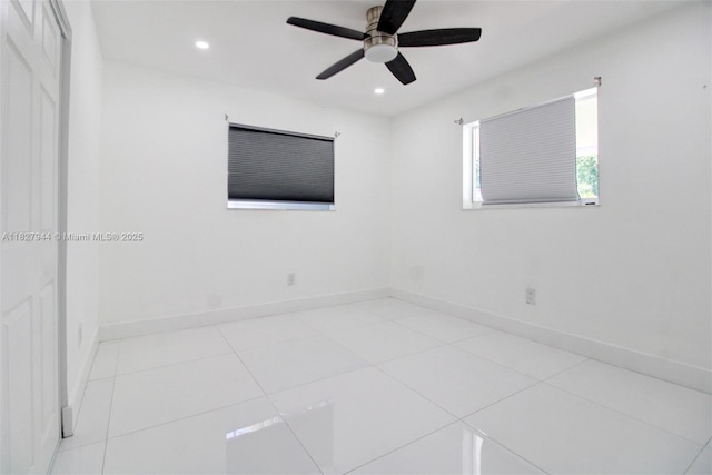 7460 NW 1st Ct, Pembroke Pines, FL 33024 - tiled spare room with ceiling fan and recessed lighting