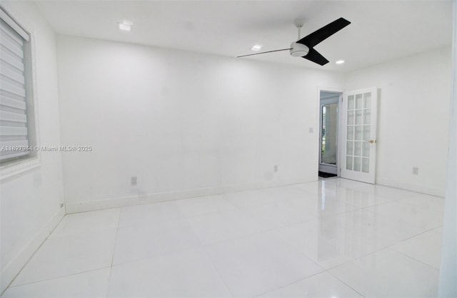 7460 NW 1st Ct, Pembroke Pines, FL 33024 - empty room with ceiling fan, recessed lighting, and tile patterned floors