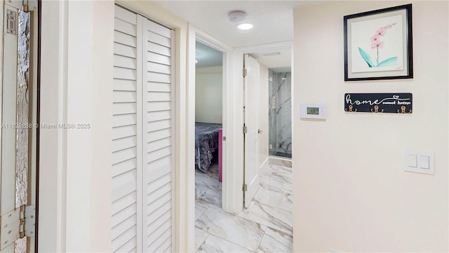 889 Hamilton Dr Unit 889B, Homestead, FL 33034 - hall featuring marble look tile flooring