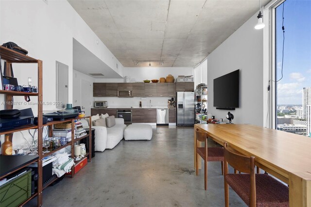 151 SE 1st St Unit 3102, Miami, FL 33131 - living room with finished concrete flooring