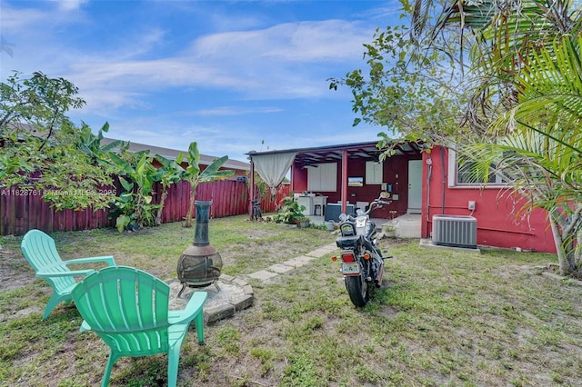 2435 Wilson St, Hollywood, FL 33020 - view of yard featuring an outdoor fire pit