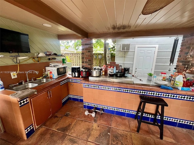 9601 SW 66th St, Miami, FL 33173 - view of patio / terrace featuring a sink and a wall mounted AC