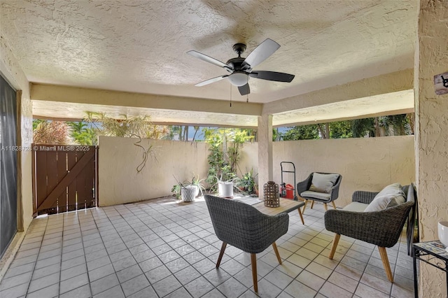 9255 SW 125th Ave Unit 108R, Miami, FL 33186 - view of patio / terrace with a ceiling fan and a gate