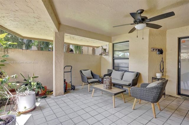 9255 SW 125th Ave Unit 108R, Miami, FL 33186 - view of patio / terrace with a ceiling fan and an outdoor living space