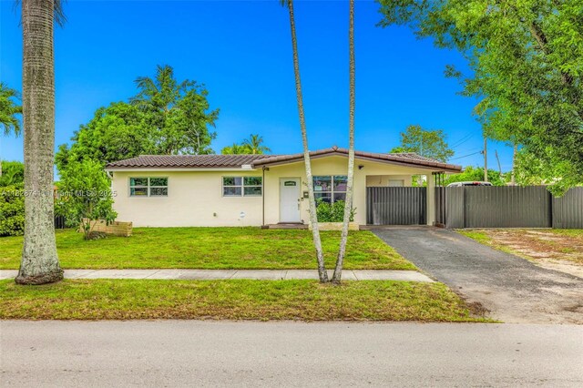 6601 Branch St, Hollywood, FL 33024 - single story home with stucco siding, asphalt driveway, and a carport