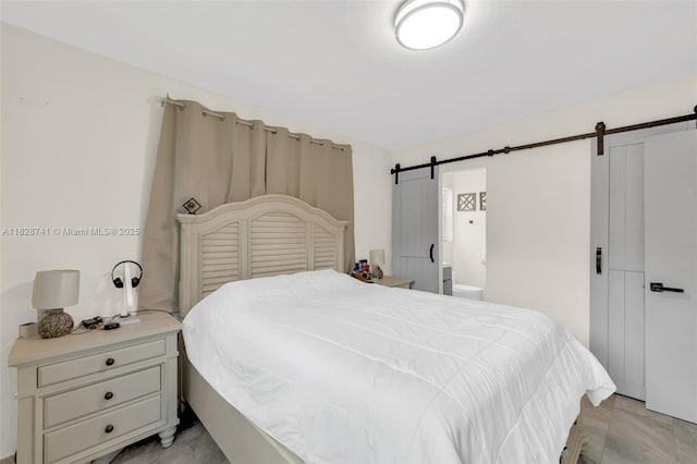 6601 Branch St, Hollywood, FL 33024 - bedroom featuring a barn door and ensuite bathroom