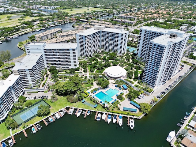 600 Three Islands Blvd Unit 1016, Hallandale Beach, FL 33009 - view of urban area featuring a nearby body of water and a pool
