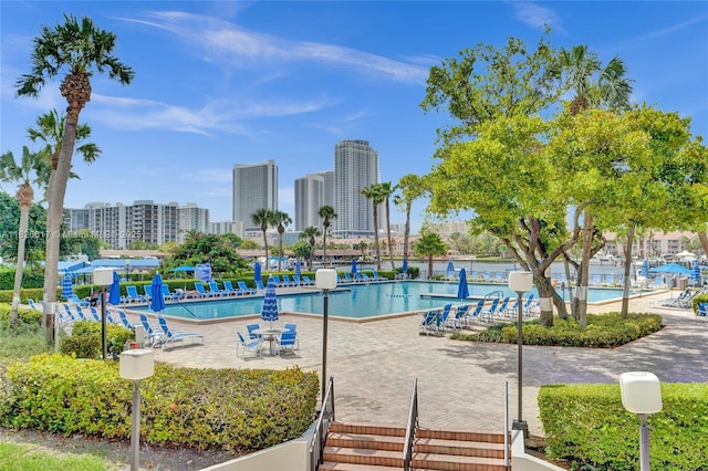 600 Three Islands Blvd Unit 1016, Hallandale Beach, FL 33009 - community pool featuring a patio area