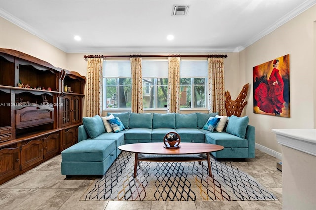 3055 NW 126th Ave Unit 107, Sunrise, FL 33323 - living room with crown molding and plenty of natural light