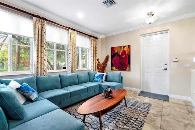 3055 NW 126th Ave Unit 107, Sunrise, FL 33323 - living room featuring baseboards and ornamental molding