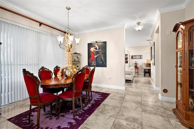 3055 NW 126th Ave Unit 107, Sunrise, FL 33323 - dining space featuring a chandelier and ornamental molding