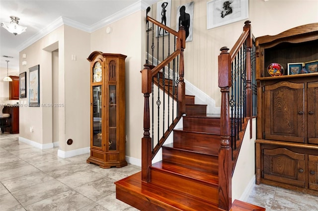3055 NW 126th Ave Unit 107, Sunrise, FL 33323 - staircase with ornamental molding and baseboards