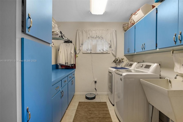 31260 SW 202nd Ave, Homestead, FL 33030 - laundry room with separate washer and dryer, cabinet space, and light tile patterned floors