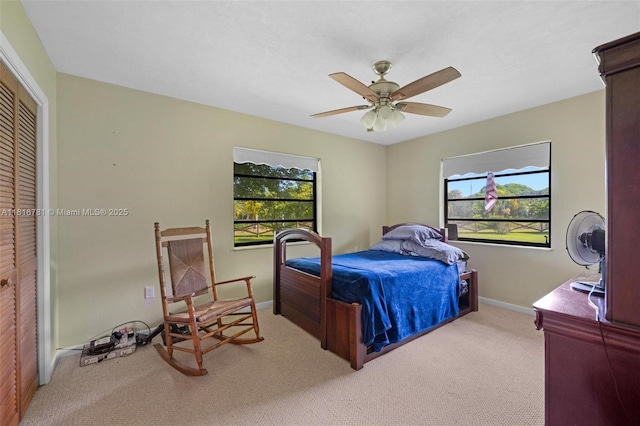 31260 SW 202nd Ave, Homestead, FL 33030 - carpeted bedroom featuring baseboards and a ceiling fan