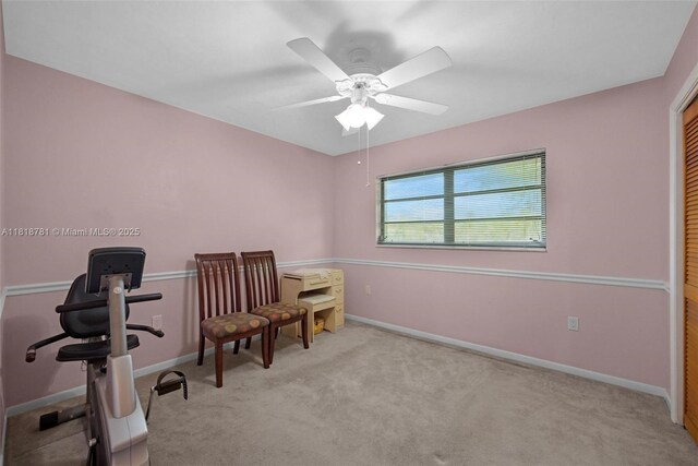 31260 SW 202nd Ave, Homestead, FL 33030 - carpeted office with baseboards and ceiling fan
