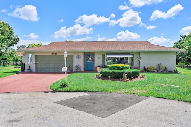 7306 NW 95th Way, Tamarac, FL 33321 - ranch-style home featuring a front yard, brick siding, an attached garage, driveway, and a shingled roof