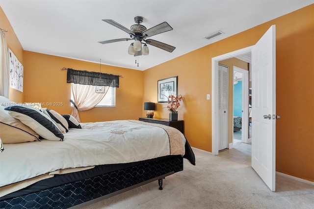 7306 NW 95th Way, Tamarac, FL 33321 - bedroom featuring light colored carpet and a ceiling fan