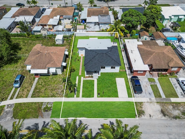 3455 E 1st Ct, Hialeah, FL 33013 - aerial view of residential area with property parcel outlined