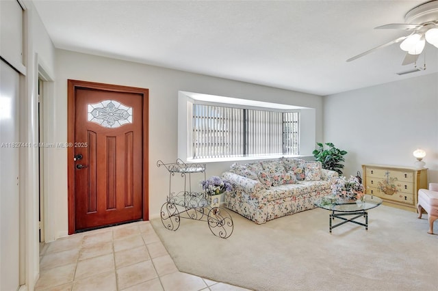 16702 NW 73rd Ct, Hialeah, FL 33015 - foyer entrance with a ceiling fan and tile patterned floors