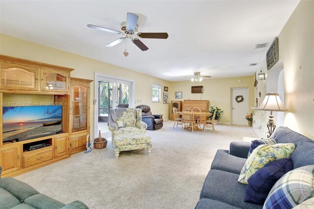 16702 NW 73rd Ct, Hialeah, FL 33015 - carpeted living area featuring a ceiling fan